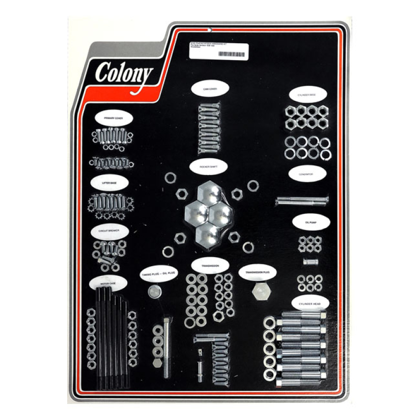 COLONY MOTOR SCREW SET ZINC; OEM STYLE 36-39 KNUCKLEHEAD (NU) 929787