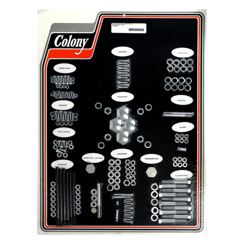 COLONY MOTOR SCREW SET ZINC; OEM STYLE 40-47 KNUCKLE (NU) 929788