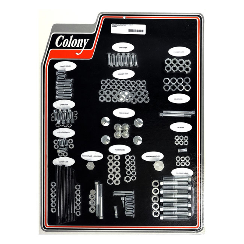 COLONY MOTOR SCREW SET ZINC; OEM STYLE 66-69 SHOVEL (NU) 929791
