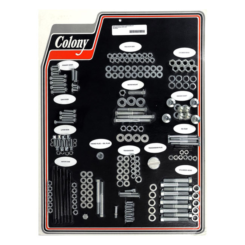 COLONY MOTOR SCREW SET ZINC; OEM STYLE 70-75 SHOVEL (NU) 929792