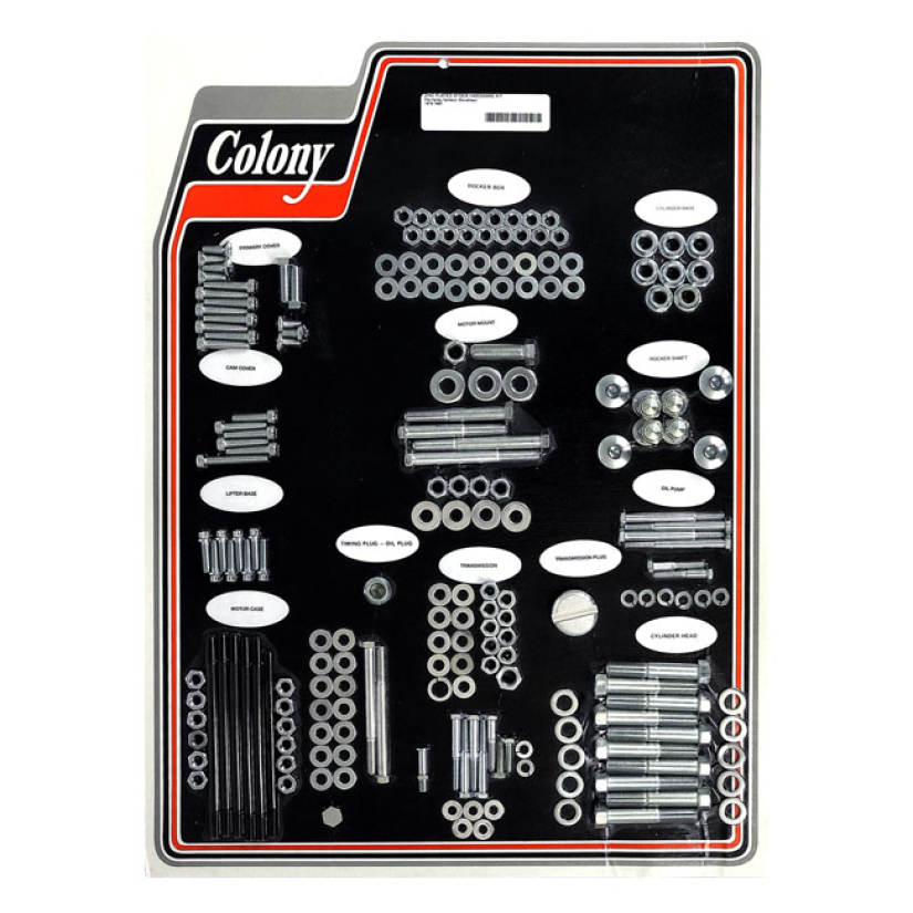 COLONY MOTOR SCREW SET ZINC; OEM STYLE 79-80 SHOVEL (NU) 929794