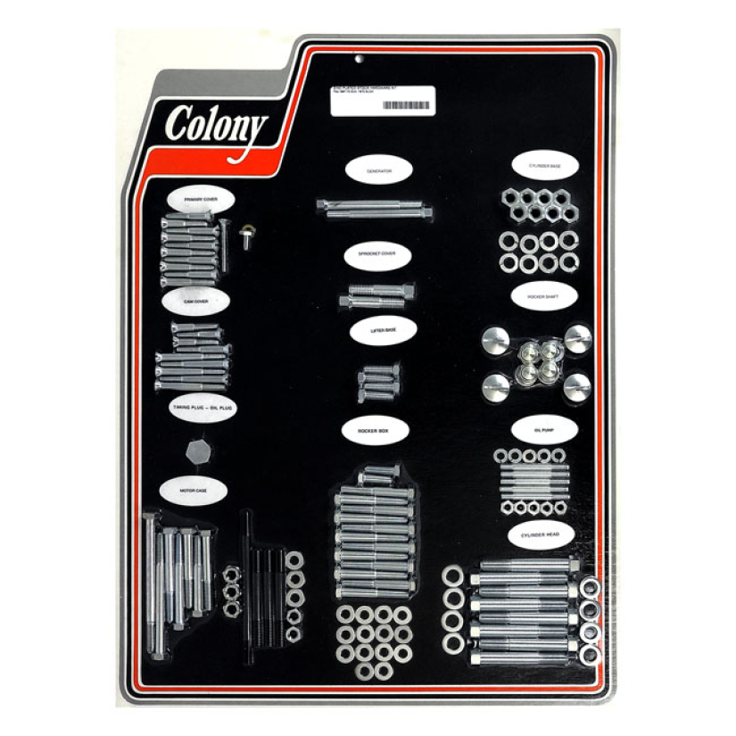 COLONY MOTOR SCREW SET ZINC; OEM STYLE 67-70 XLH; 1970 XLCH (NU) 929797