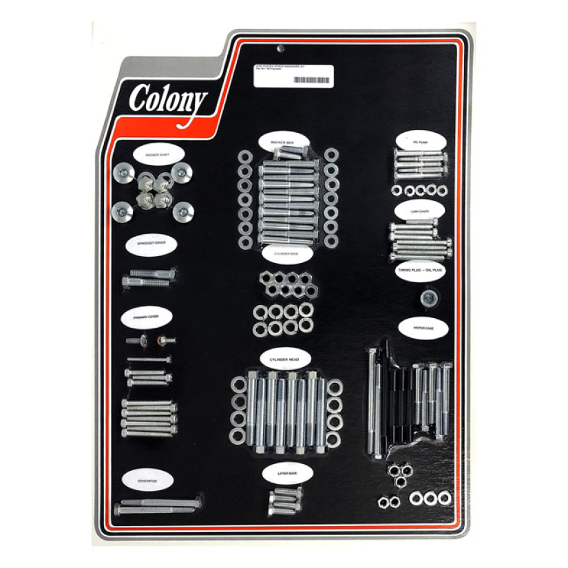 COLONY MOTOR SCREW SET ZINC; OEM STYLE 71-73 XL SPORTSTER MODELS (NU) 929798