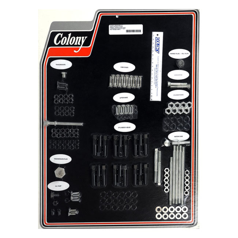 COLONY MOTOR SCREW SET ZINC; OEM STYLE E1930 74" VL SIDE VALVE (NU) 929801