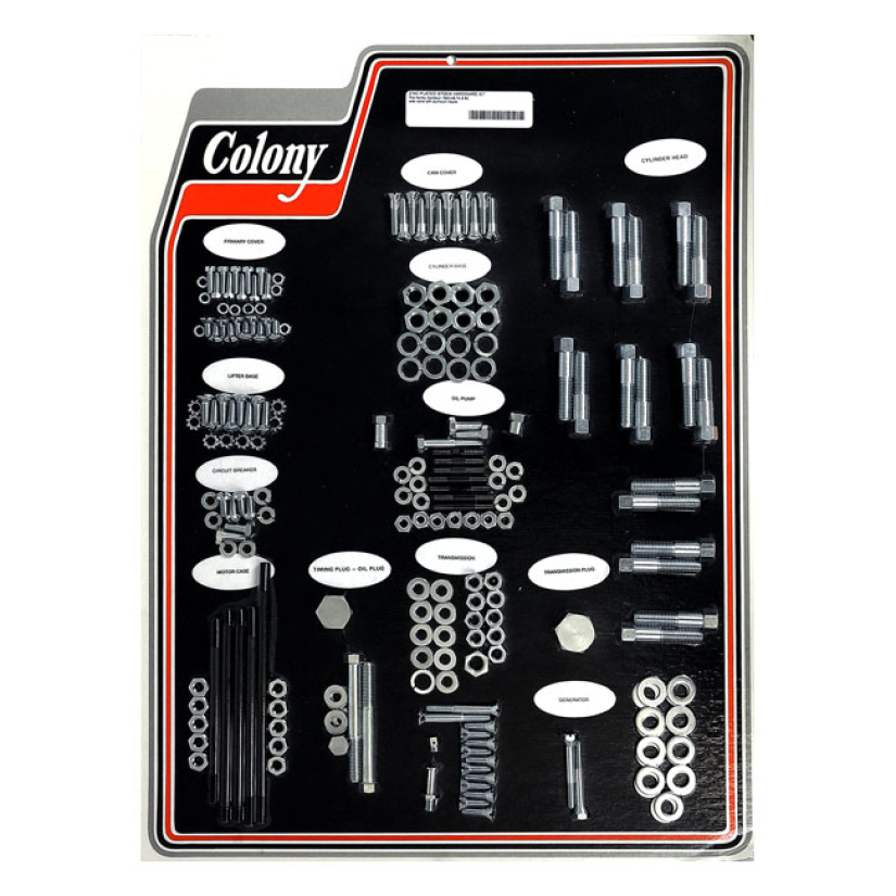 COLONY MOTOR SCREW SET ZINC; OEM STYLE 40-48 74"/80" U MODELS WITH ALU 929805