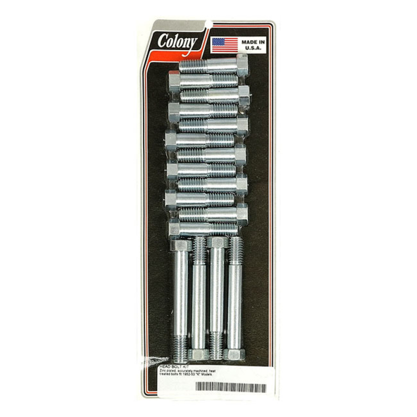 COLONY HEAD BOLT KIT ZINC; OEM STYLE 52-53 K MODEL (NU) 929816