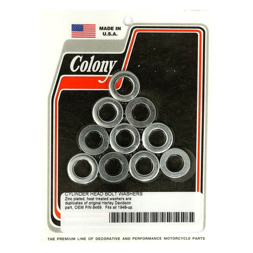 COLONY HEAD BOLT WASHER SET ZINC; FOR 7/16 BOLTS 36-84 OHV BIG TWIN (N 929820
