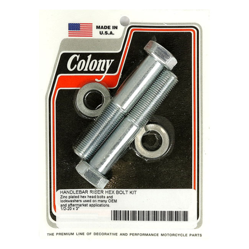 COLONY RISER BOLT SET HEX ZINC; 1/2-20 X 3" UNIVERSAL 929853