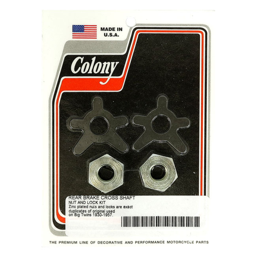 COLONY BRAKE SHAFT LOCK & NUT KIT ZINC 30-57 BIG TWIN (NU) 929874