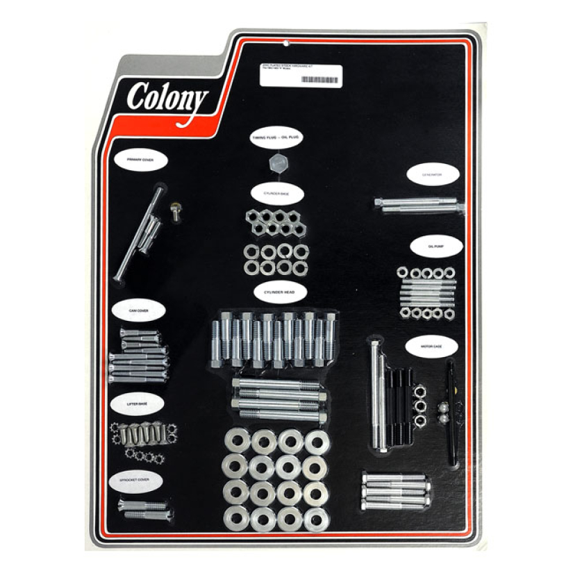 COLONY MOTOR SCREW SET ZINC; OEM STYLE 52-53 K MODELS (NU) 929901