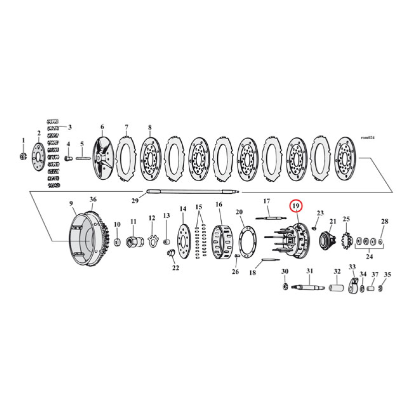 CLUTCH HUB ASSY, 3 STUD 930074