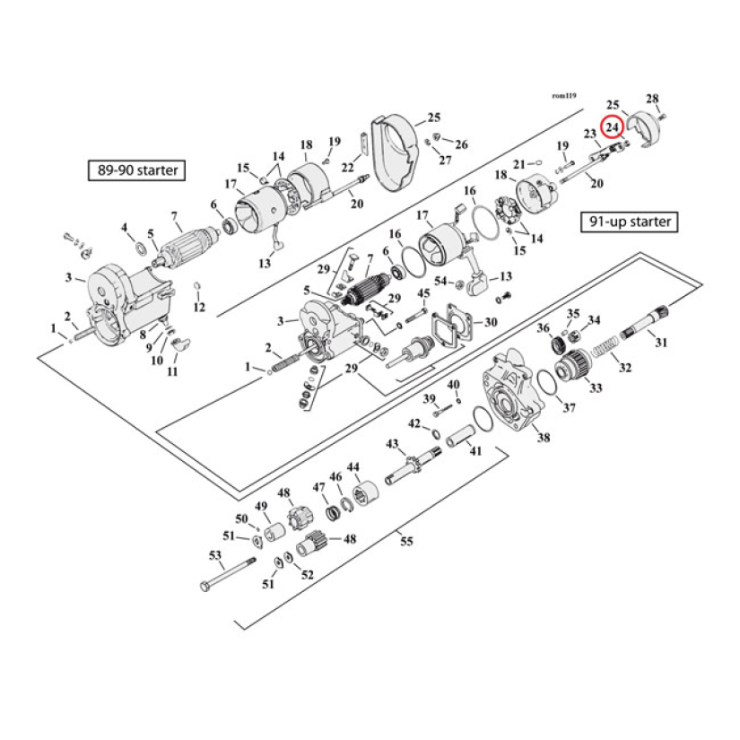 NUT & WASHER, STARTER BRACKET 930138