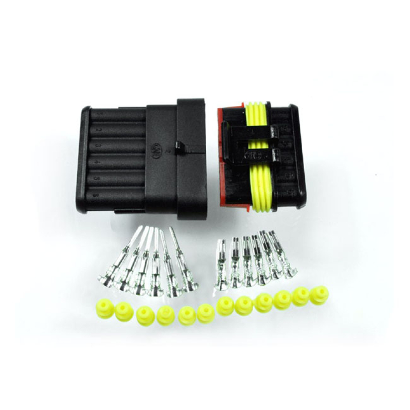 MOTOGADGET, SUPER SEAL AMP STYLE CONNECTOR KIT. 6-PINS WATERPROOF CONN 930355