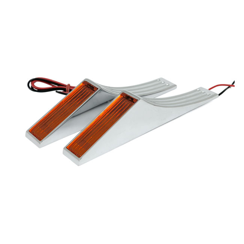 VISION, TURN SIGNALS. AMBER LENS. DF - CHROME HOUSING  - 12V DUAL FILA 930693