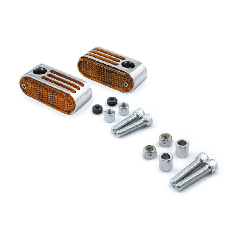LANGO SIDE LIGHTERS, TURN SIGNALS. CHROME - CHROME HOUSING  - AMBER LE 930696