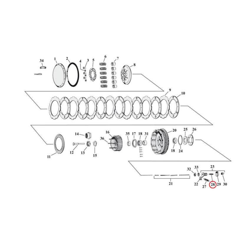 ADJUSTING SCREW, WORM LEVER  52-70 K; XL SPORTSTER (NU) 938130