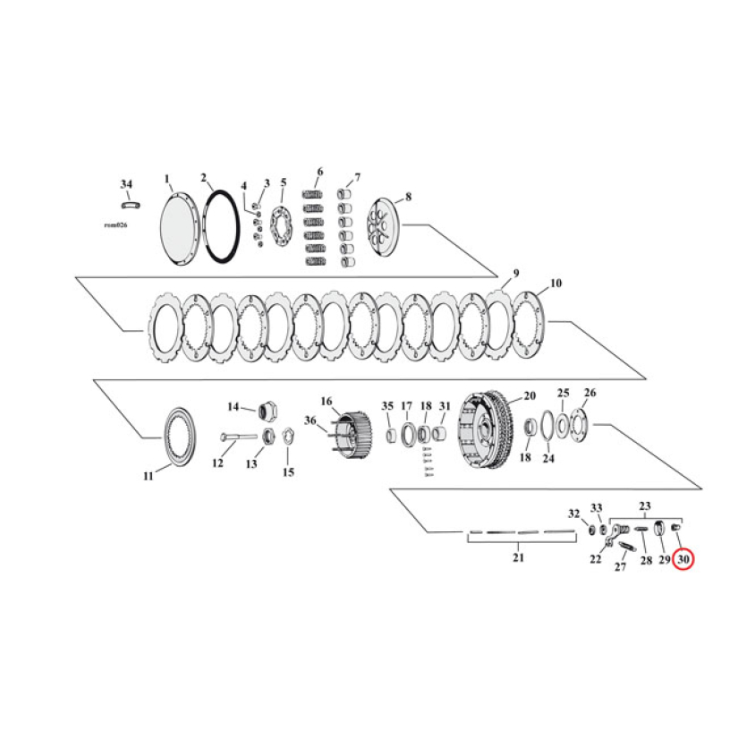 EASTERN LOCK NUT, CLUTCH ADJ. SCREW 938135