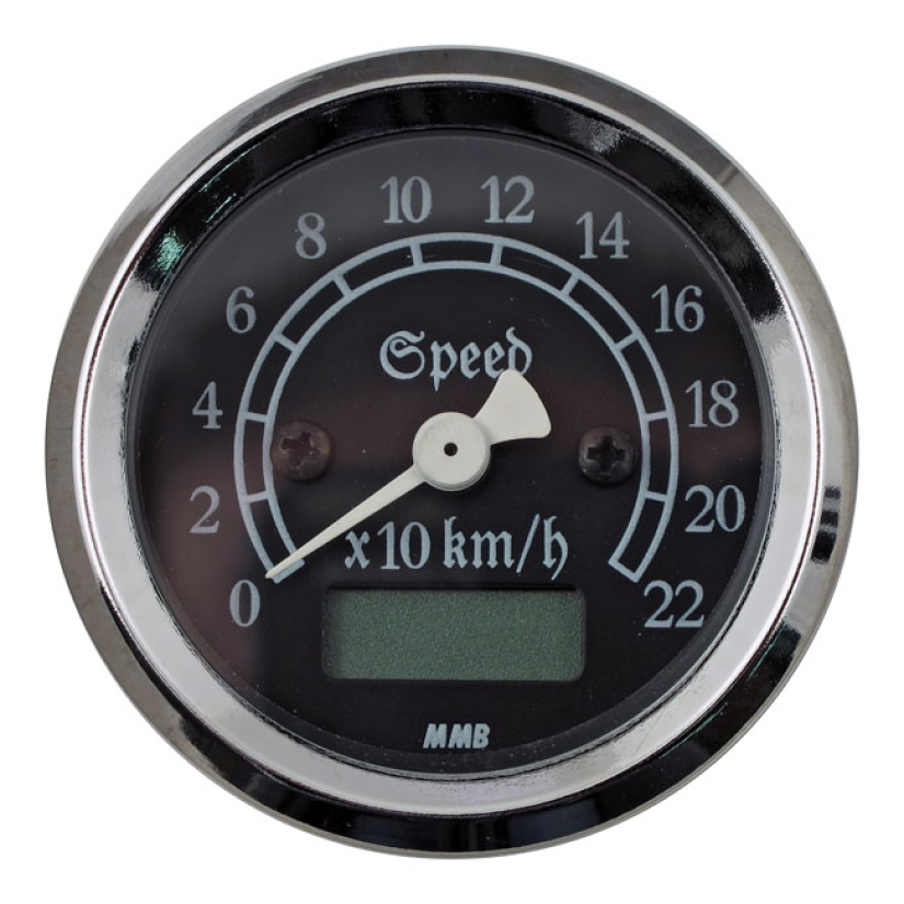 MMB 48MM ULTRA MINI ELECTRONIC SPEEDO CLASSIC CHROME 940829