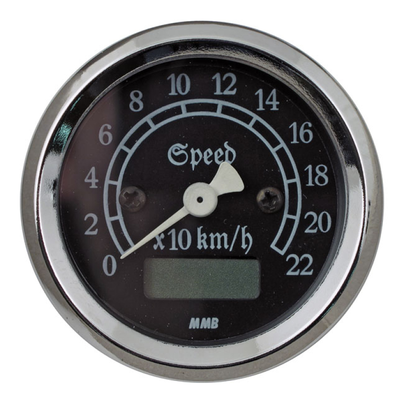 MMB 48MM ULTRA MINI ELECTRONIC SPEEDO CLASSIC CHROME 940831