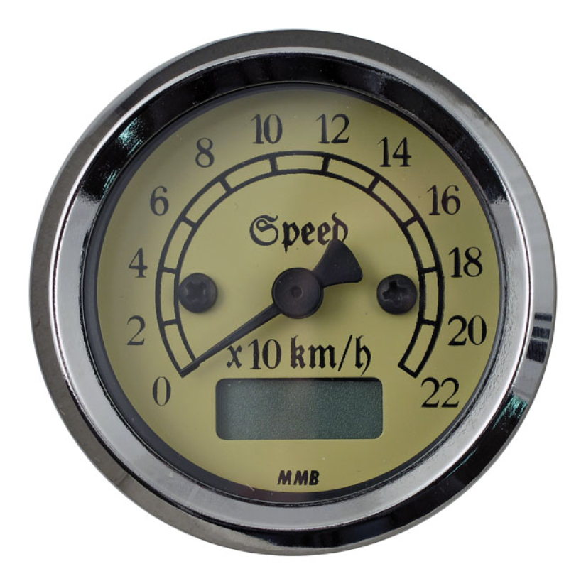MMB 48MM ULTRA MINI ELECTRONIC SPEEDO CLASSIC CHROME 941007