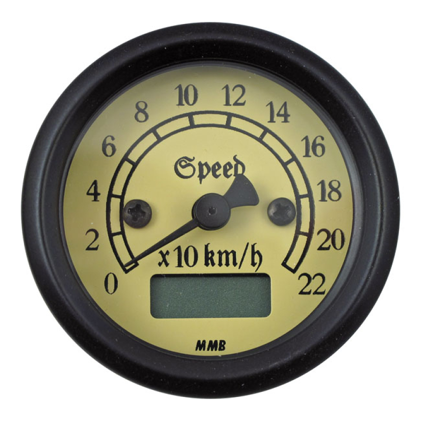 MMB 48MM ULTRA MINI ELECTRONIC SPEEDO CLASSIC BLACK 941008