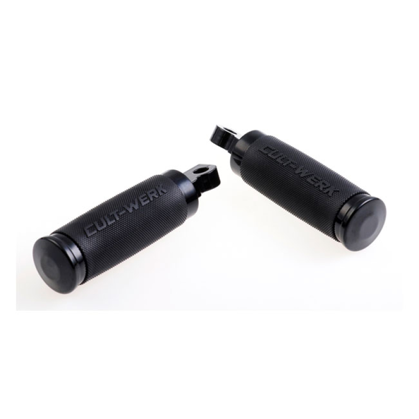 CULT-WERK, ''RACING'' RIDER FOOT & SHIFT PEG SET. GLOSS BLACK MACHINED 942197