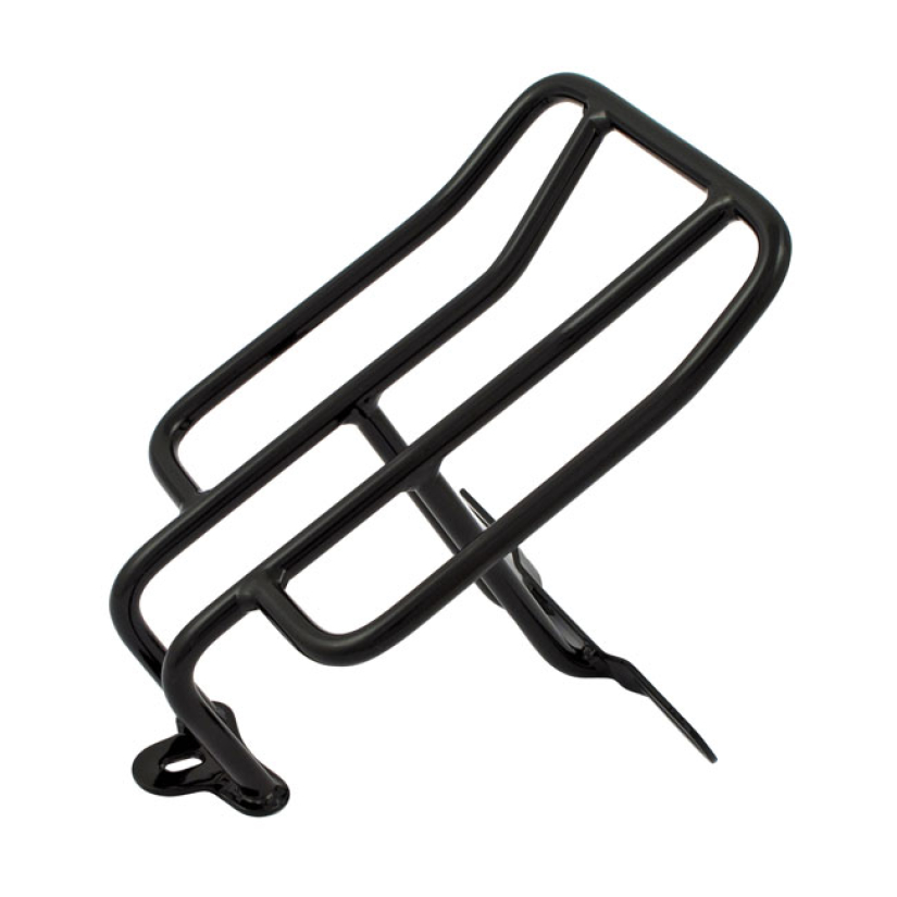 LUGGAGE RACK BLACK. MOUNTS TO MOUNTING HOLES OF LICENSE PLATE BRACKET 942723