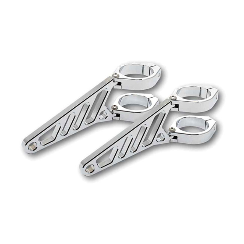 FINGERS, ADJ. HEADLAMP BRACKET ASSEMBLY LONG 35-37MM. CHROME HIGH-END 943549