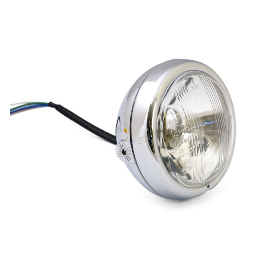 ROVER 4-1/2" HEADLAMP. SIDE MOUNT. CHROME 943808