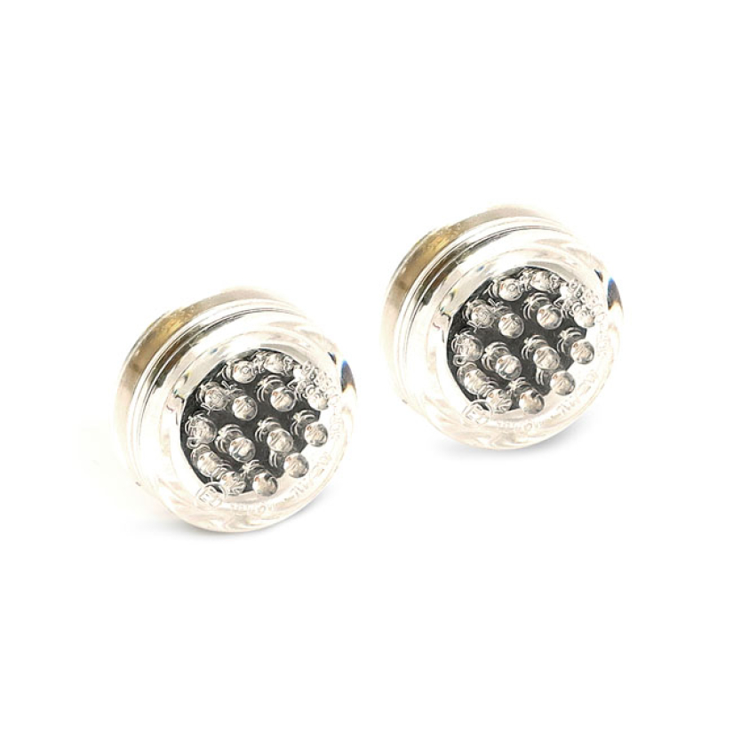 MICRO DISC, LED TURN SIGNALS. BLACK. CLEAR LENS BLACK; ABS HOUSING; CL 943883