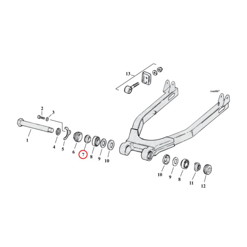 SPACER, SWINGARM BEARING. OUTER 947095