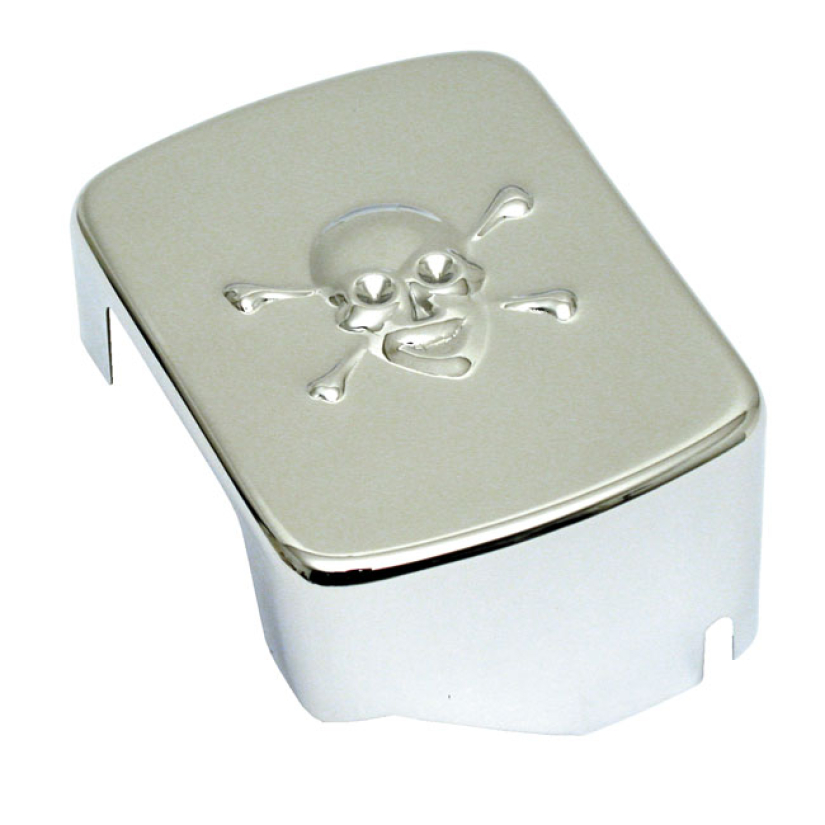 CUSTOM COIL COVER, SKULL. CHROME 950045