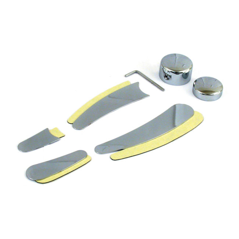 FRAME INSERTS REAR & SWINGARM PIVOT BOLT COVERS CHROME. OEM REPLACEMEN 951314
