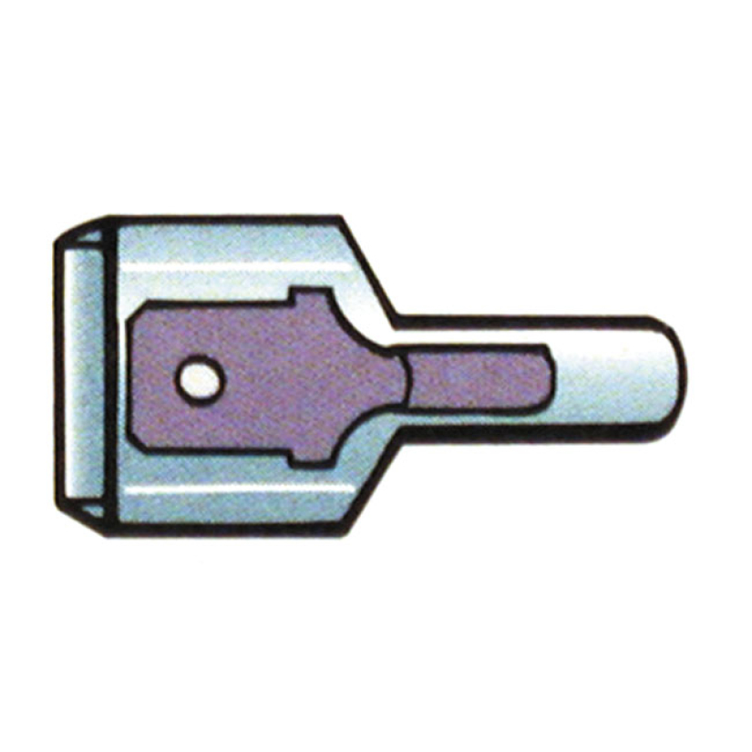 CONNECTORS, SLIDE-ON TERMINAL, BLUE 1/4" MALE FULL INSULATION (NYLON) 951646