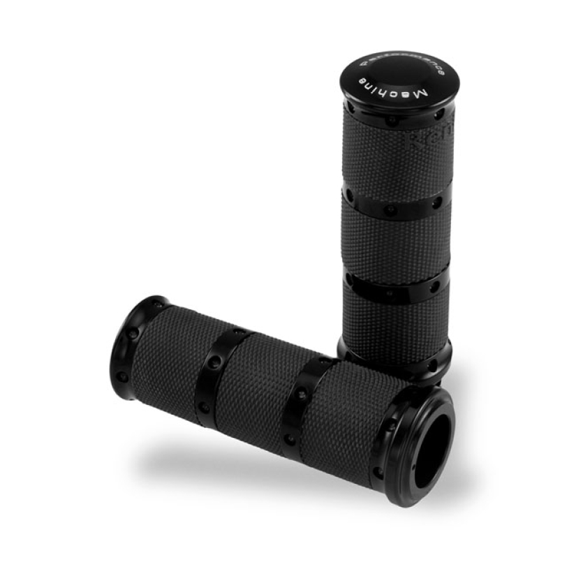 PM, CONTOUR XL GRIPS STANDARD THROTTLE; BLACK 74-22 H-D WITH SINGLE OR 952353