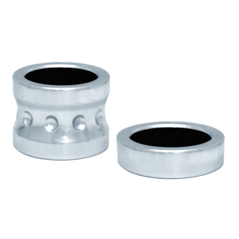 COVINGTONS, ALUMINUM FRONT AXLE SPACER SET. CHROME CUSTOM WHEEL SPACER 953711