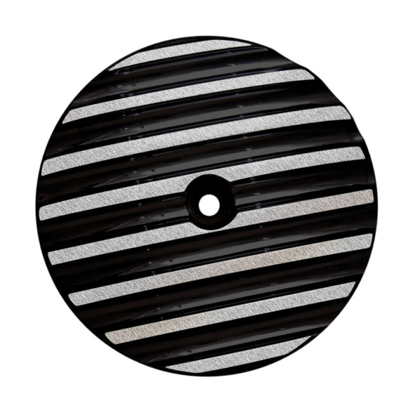 COVINGTONS, FINNED AIR CLEANER COVER INSERT. PLAIN BLACK ANODIZED FINI 953712