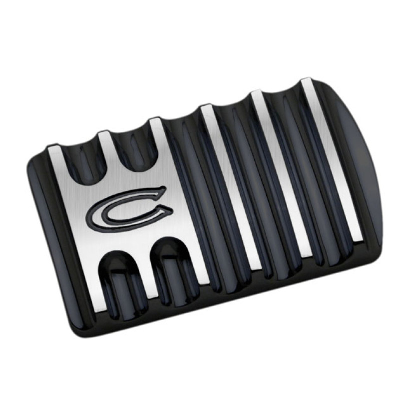 COVINGTONS, ALUMINUM BRAKE PEDAL. BLACK FINNED; BLACK; BILLET ALUMINUM 953739