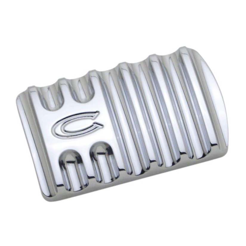 COVINGTONS, ALUMINUM BRAKE PEDAL. CHROME FINNED; CHROME; FITS FLOORBOA 953740