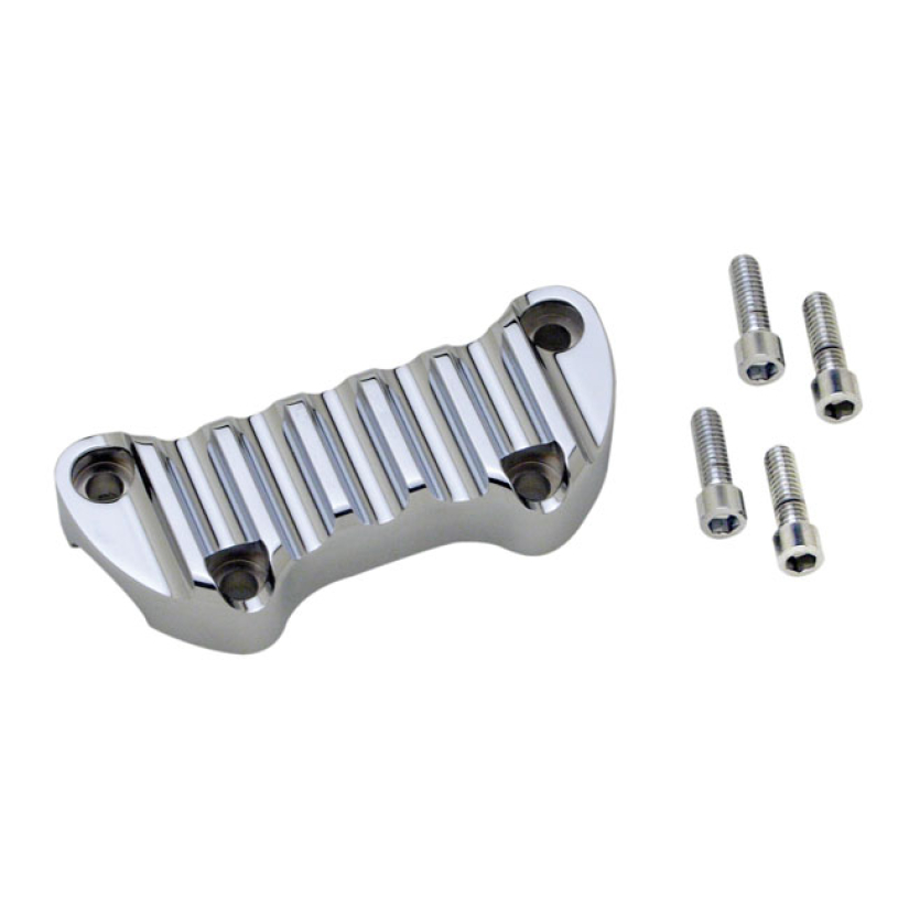 COVINGTONS, HANDLEBAR TOP CLAMP. FINNED, CHROME CHROME PLATED BILLET A 953787