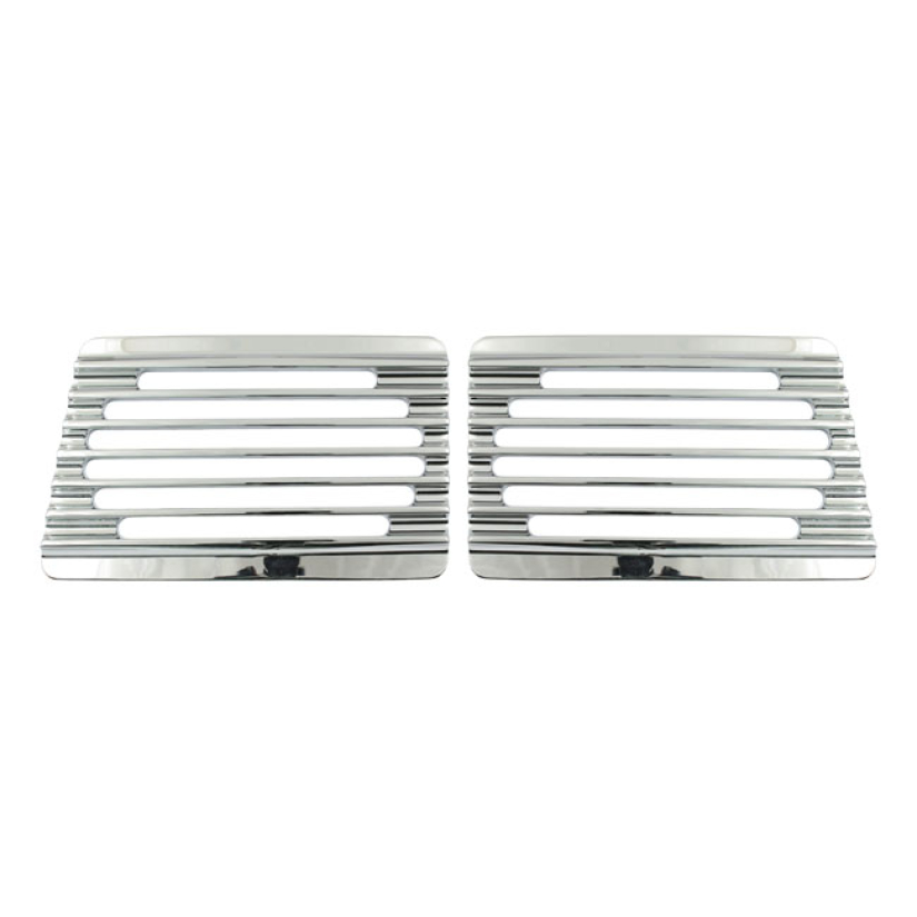 COVINGTONS, SPEAKER COVERS FOR CYCLE SOUND SADDLEBAG LIDS CHROME PLATE 953901