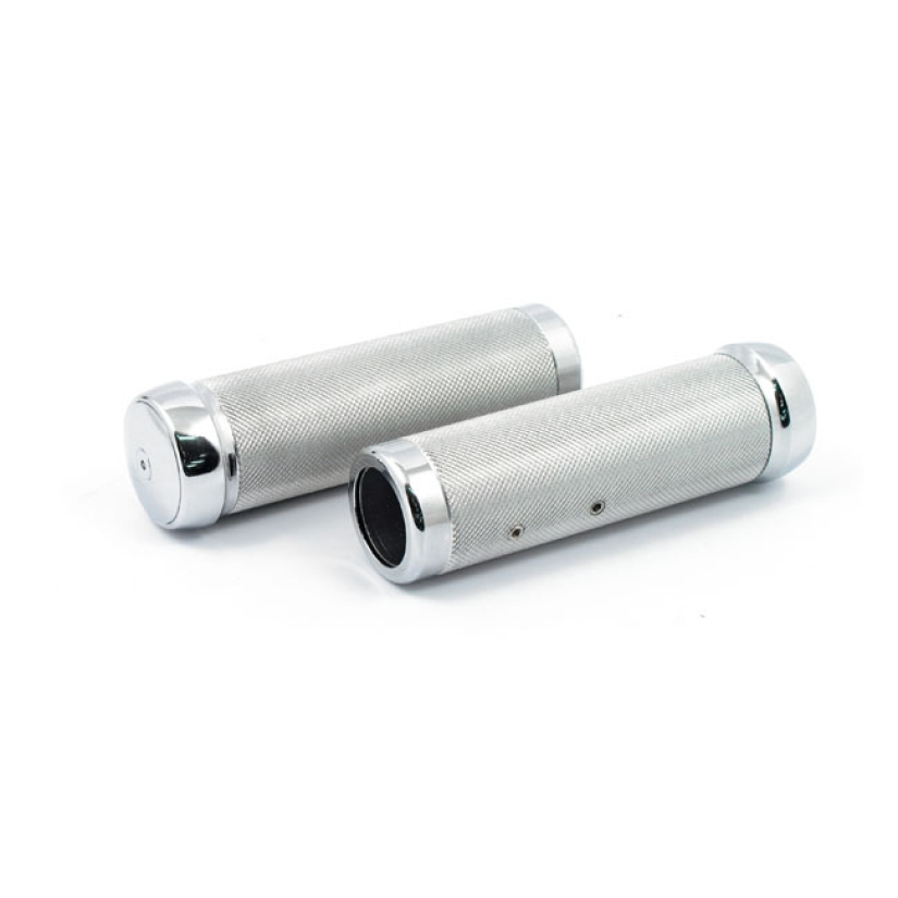 RIVERSIDE KNURLED BILLET ALUMINUM GRIPS BLACK BLACK ANODIZED BILLET AL 954015