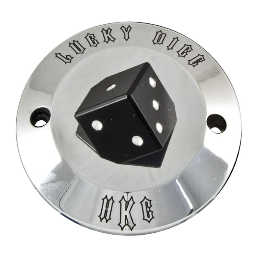 HKC POINT COVER 2-HOLE. LUCKY DICE, POLISHED POLISHED ALUMINUM.  A MIN 954248