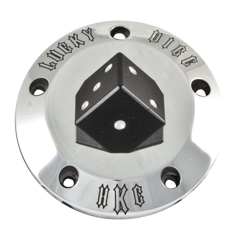 HKC POINT COVER 5-HOLE. LUCKY DICE, POLISHED POLISHED ALUMINUM.  A MIN 954252