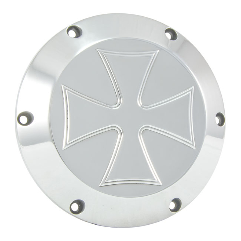 HELLS KITCHEN CHOPPERS, DERBY COVER MALTESE CROSS. POLISHED CNC MACHIN 954264