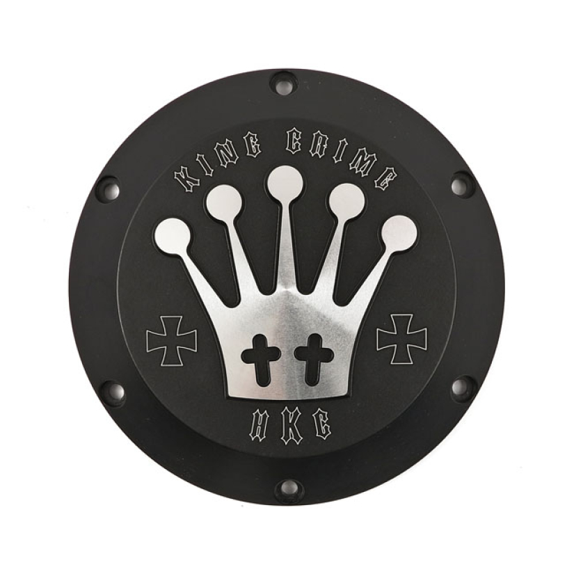 HELLS KITCHEN CHOPPERS, DERBY COVER KING CRIME. BLACK CNC MACHINED FRO 954269