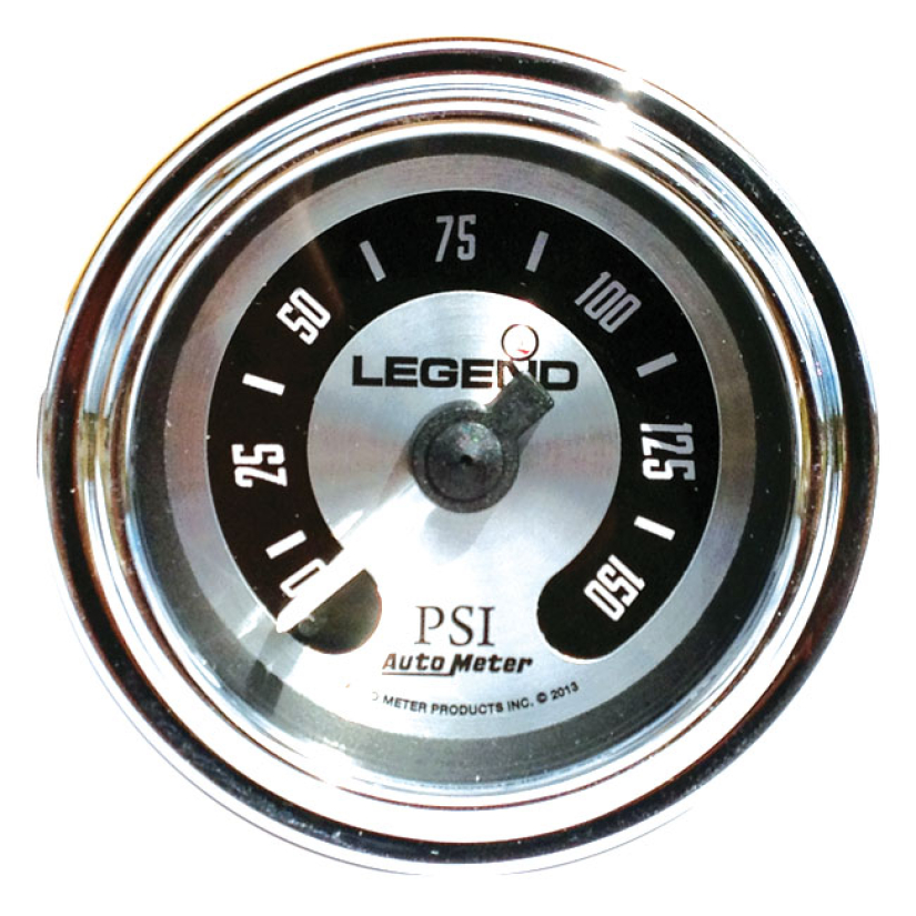 AIR GAUGE, SPUN ALUMINUM SILVER/BLACK FACE; SILVER HOUSING; FAIRING MO 954732