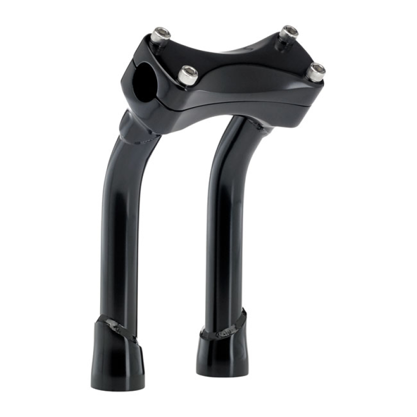 BILTWELL, MURDOCK PULLBACK RISERS 8" BLACK GLOSS BLACK ELECTROPLATED F 956185