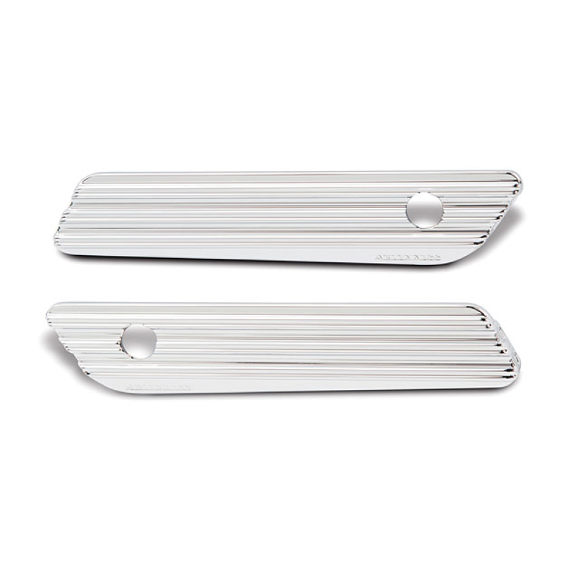 ARLEN NESS, SADDLEBAG LATCH COVER SET. 10-GAUGE, CHROME BILLET ALUMINU 958725