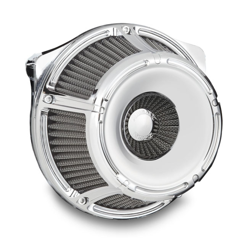 ARLEN NESS, INVERTED AIR CLEANER KIT ''SLOT TRACK''. CHROME - INVERTED 958730